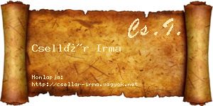 Csellár Irma névjegykártya